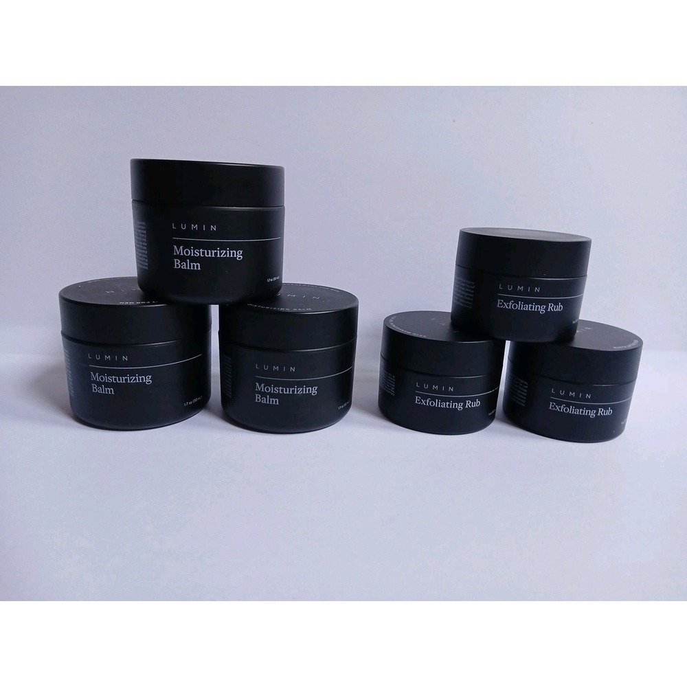 Lumin Men Skin Management Lot 6pc Moisturizing Balm Exfoliating Rub